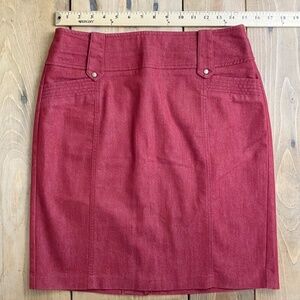 Worthington Red‎ Denim Pencil Skirt 8P